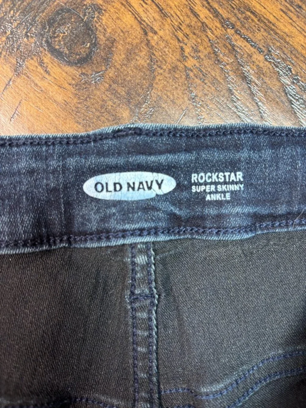 Old Navy Jeans 12 Rockstar Super Skinny Ankle Mid-Rise Stretch Blue Dark Wash